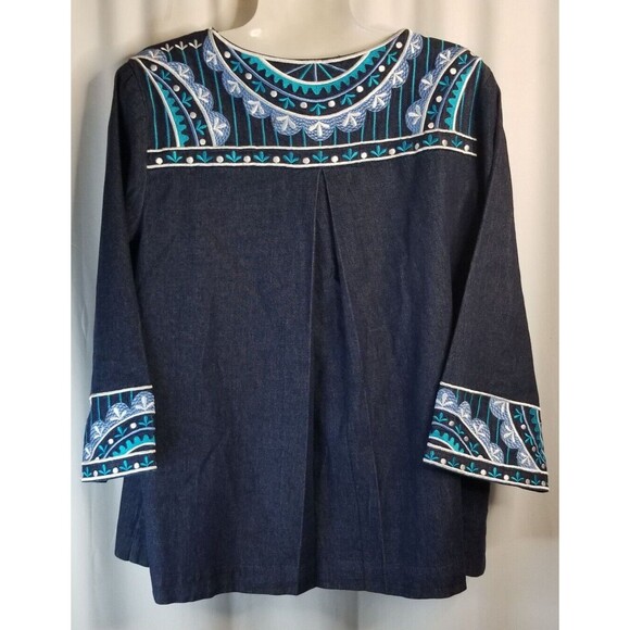 Bob Mackie Women's Jacket Wearable Art Embroidered Denim Size Medium - Picture 5 of 6